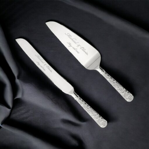Personalized Wedding Cake Cutting Set Engrave Your Love Story on a Timeless Keepsake - Image 3