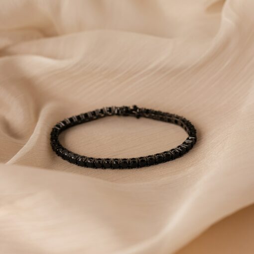 Black Onyx Tennis Bracelet A Gothic Gemstone Masterpiece for Your Wrist - Image 2