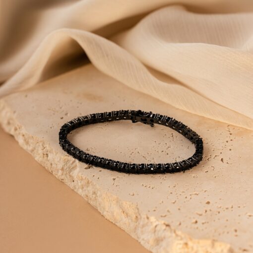 Black Onyx Tennis Bracelet A Gothic Gemstone Masterpiece for Your Wrist - Image 6