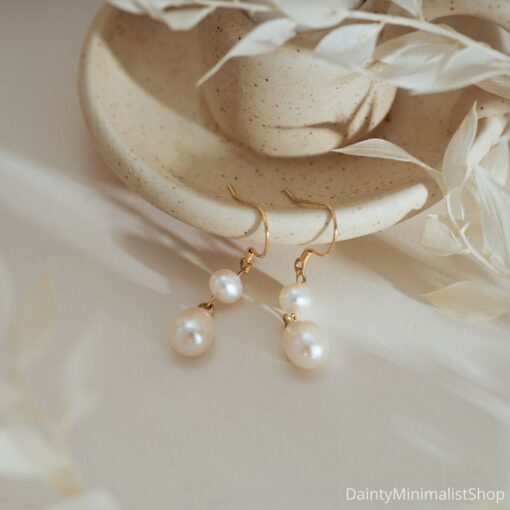 Exquisite Freshwater Pearl Drop Earrings A Timeless Treasure for Brides and Bridesmaids - Image 6