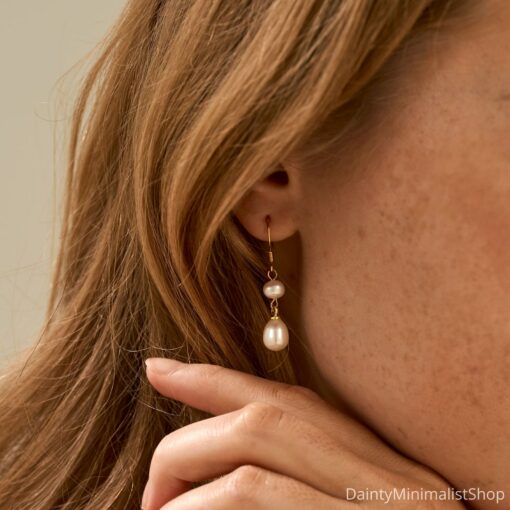 Exquisite Freshwater Pearl Drop Earrings A Timeless Treasure for Brides and Bridesmaids - Image 4