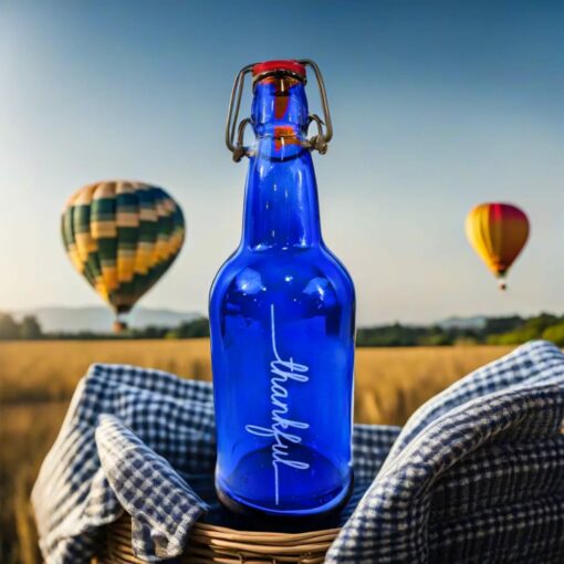 Personalized 16 oz Blue Glass Water Bottle Stay Hydrated, Stay Healthy - Image 4