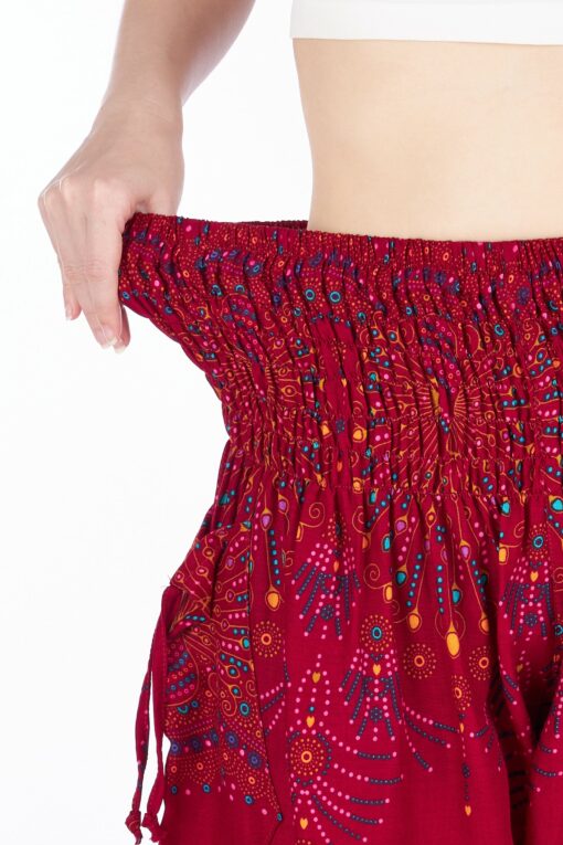 Flowy Boho Harem Pants Embrace Bohemian Style with Burgundy Yoga Trousers - Image 5