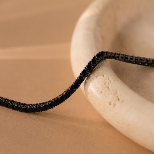 Black Onyx Tennis Bracelet A Gothic Gemstone Masterpiece for Your Wrist - Image 4