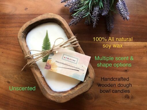 Candle Wood Dough Bowl Candle 100% Natural Soy Wax, Perfect for Birthdays, Mother's Day, Christmas, Housewarming, Weddings, Anniversaries, and Retirement - Image 2
