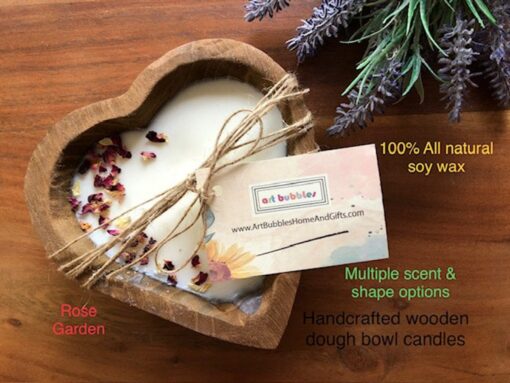 Candle Wood Dough Bowl Candle 100% Natural Soy Wax, Perfect for Birthdays, Mother's Day, Christmas, Housewarming, Weddings, Anniversaries, and Retirement - Image 4