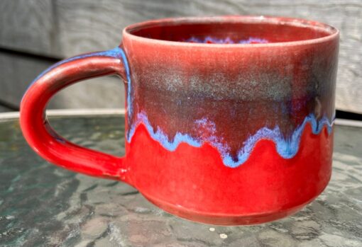 Mesmerizing Crimson and Azure Ceramic Mug A Symphony of Hues - Image 6