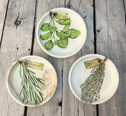 Terracotta Herb Haven Handcrafted Decoupage Pots for Your Culinary Oasis - Image 2