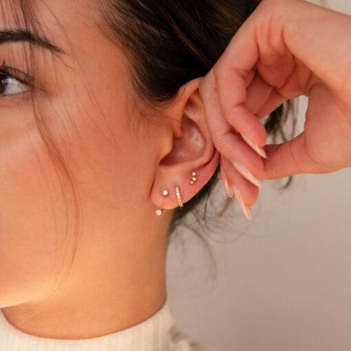 Caitlyn Minimalist Diamond Earring Set Elevate Your Style with Graceful Ear Climber and Jacket - Image 5