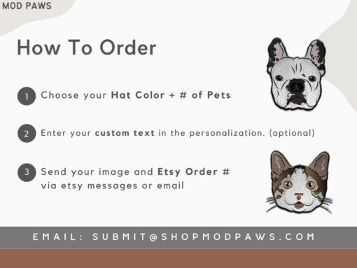 Personalized Pet Hat Embroidered with Your Furry Friend's Photo - Image 3