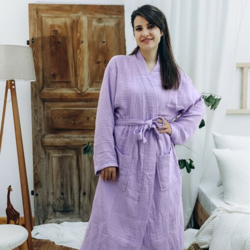 Organic Oversized Lightweight Muslin Robe The Epitome of Comfort and Style - Image 5