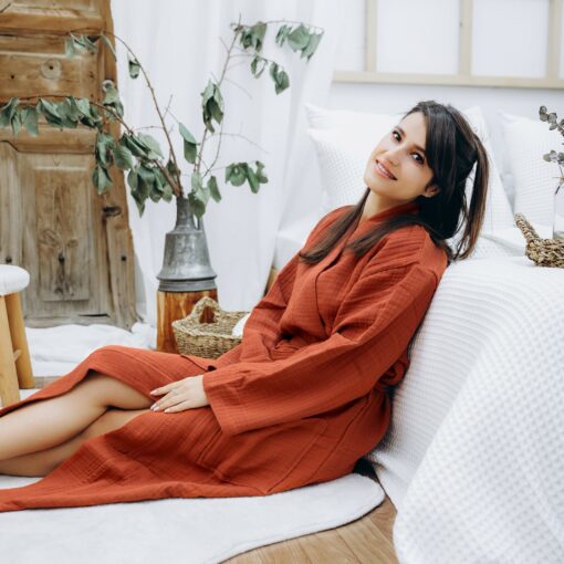 Organic Oversized Lightweight Muslin Robe The Epitome of Comfort and Style - Image 3