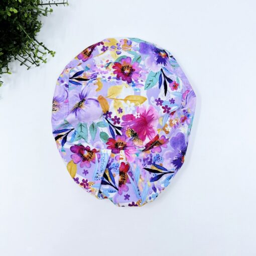 Floral Euro Scrub Cap Comfort and Style for Healthcare Professionals - Image 2