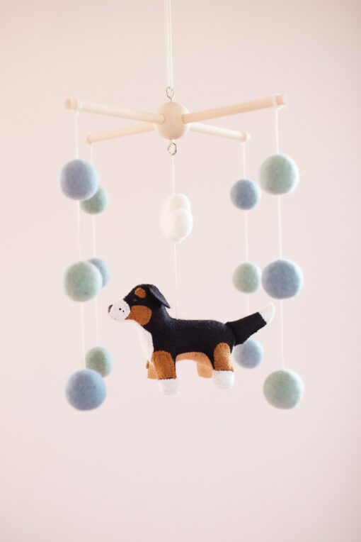 Bernese Mountain Dog and Cloud Baby Mobile A Celestial Adventure for Your Little One - Image 4