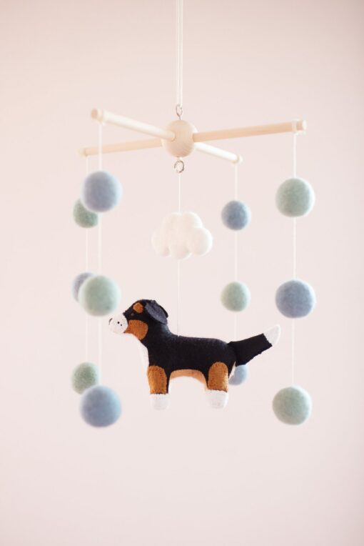 Bernese Mountain Dog and Cloud Baby Mobile A Celestial Adventure for Your Little One - Image 5