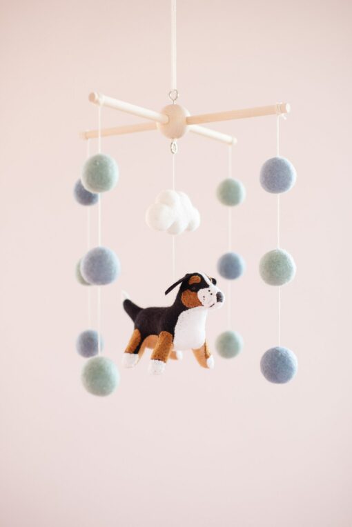 Bernese Mountain Dog and Cloud Baby Mobile A Celestial Adventure for Your Little One - Image 6