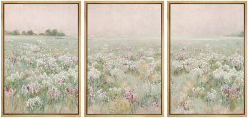 Enliven Your Abode with Nature's Embrace Framed Canvas Wall Art Set of 3 Wilderness Flower Abstracts - Image 4