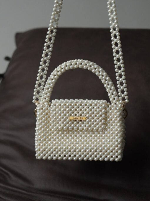 Exquisite Beaded Pearl Handbag A Timeless Classic for Brides and Special Occasions - Image 2