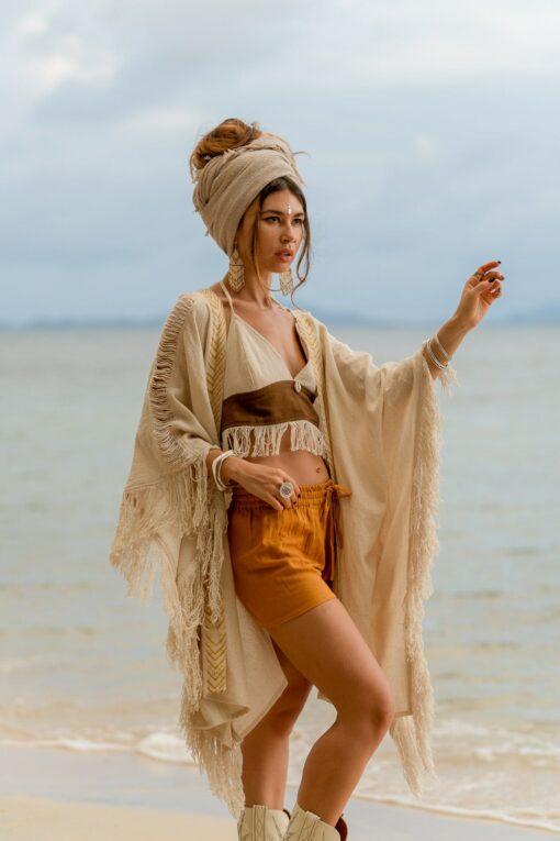 Flowing Fringe Kimono Unisex Style for Effortless Elegance - Image 5