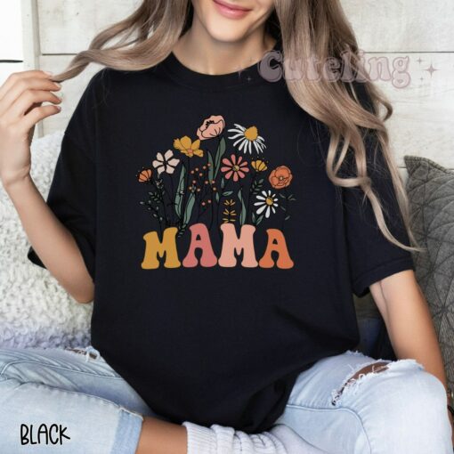 Wildflower Mama Comfort Colors Retro Mom T-Shirt, Perfect Mother's Day Gift - Image 5