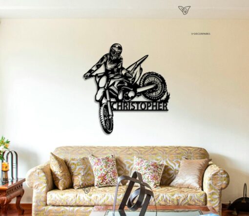 Personalized Dirt Bike Metal Sign with LED Illumination Illuminate Your Motocross Passion - Image 4