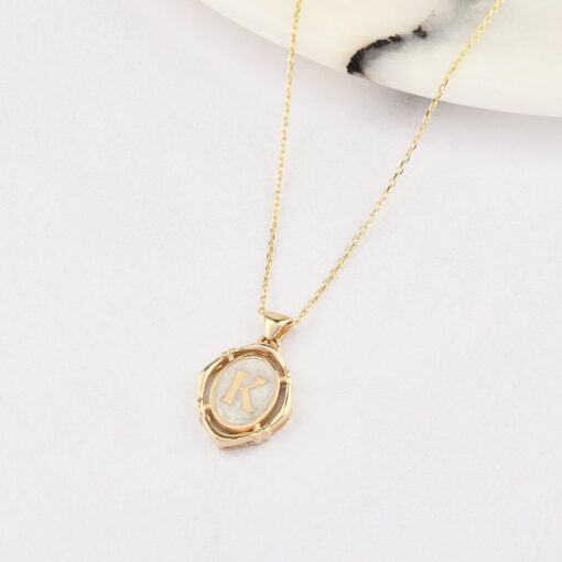 Exquisite 14K Gold Letter Necklace Personalize Your Style with Initial Charm - Image 4