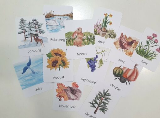 Nature's Seasonal Journey Months of the Year Flashcards for Early Learning - Image 2
