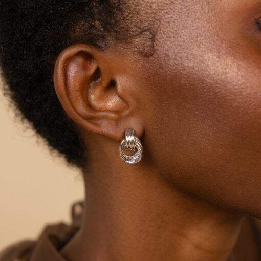 Mini Double Knot Hoop Earrings Timeless Gold Jewelry for the Modern Woman - Image 5
