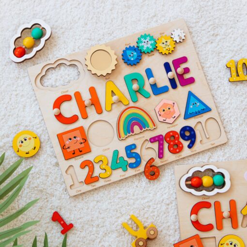 Personalized Wooden Name Puzzle Montessori Educational Toy for Toddlers, First Birthday Gift for Girls, Busy Puzzle for Kids - Image 5