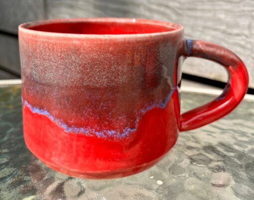 Mesmerizing Crimson and Azure Ceramic Mug A Symphony of Hues - Image 5