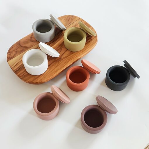 Concrete Salt and Pepper Cellar with Lid The Perfect Kitchen Companion for Seasoning and Style - Image 3