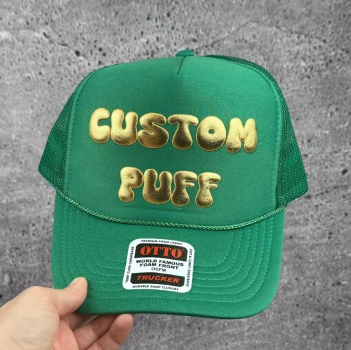 Customizable Headwear Design Your Own Puff Print, Foam, Mesh Trucker, High Crown, and Metallic Hats - Image 4