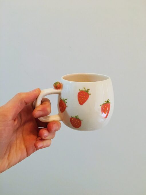 Strawberry Serenade A Ceramic Mug for Mom, Coffee Lovers, and Fruit Fanatics - Image 2