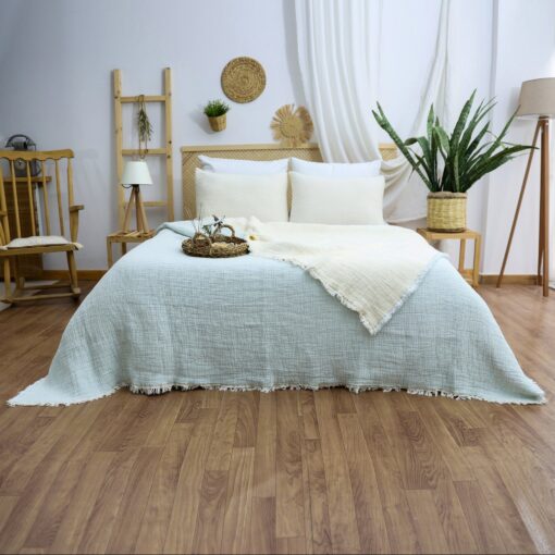 Organic Muslin Gauze Comforter 5-Layer Queen Size Blanket for Ultimate Comfort and Breathability - Image 5