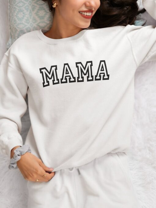 Cozy Fall Essentials Mama Sweatshirt, the Perfect Gift for Stylish Moms - Image 3