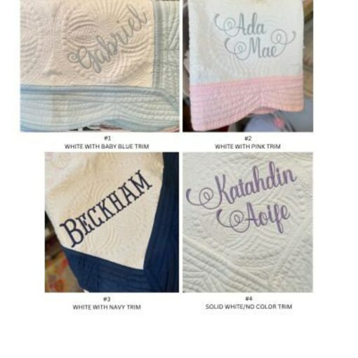 Personalized Heirloom Quilt Embroidered Baby Quilt with Vintage Crest and Monogram - Image 3