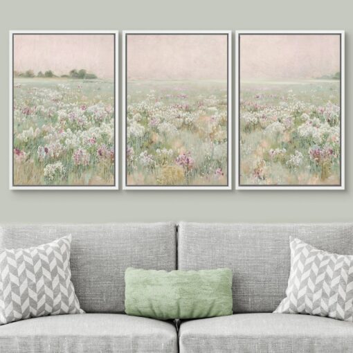 Enliven Your Abode with Nature's Embrace Framed Canvas Wall Art Set of 3 Wilderness Flower Abstracts - Image 3
