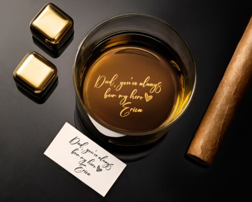 Personalized Handwriting Whiskey Glass Premium Engraved Keepsake with Gift Box - Image 3
