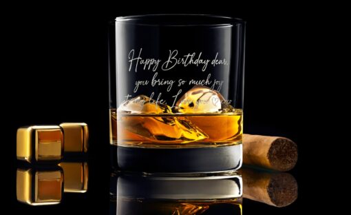 Personalized Handwriting Whiskey Glass Premium Engraved Keepsake with Gift Box - Image 2