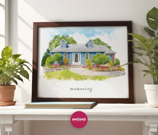 Personalized Watercolor House Portrait Capture Your Home's Charm with a Unique Gift - Image 4