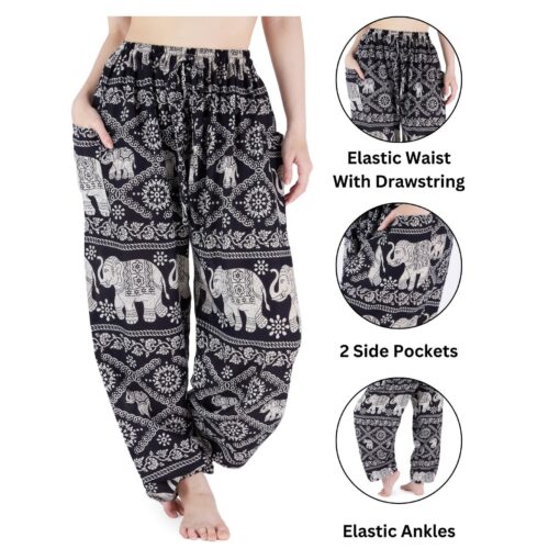 BLACK ELEPHANT HAREM Pants Petite to Plus Size Boho Pants for Festivals and Beyond - Image 6