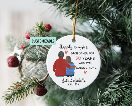 Celebrate 30 Years of Love Personalized Pearl Anniversary Ornament for Grandparents - Image 2