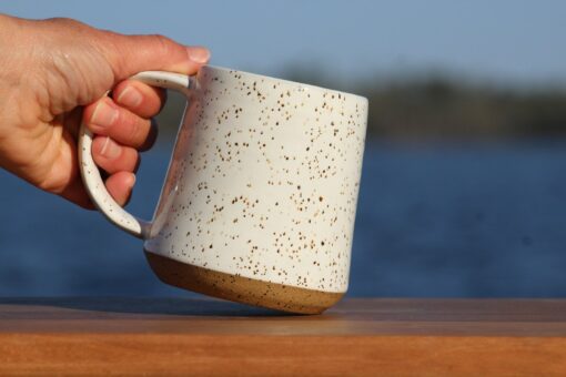 Unleash the Tropics Handcrafted Monstera Leaf Mug by Salt of the Earth Pottery - Image 4