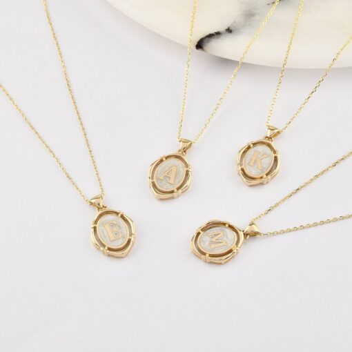 Exquisite 14K Gold Letter Necklace Personalize Your Style with Initial Charm - Image 2