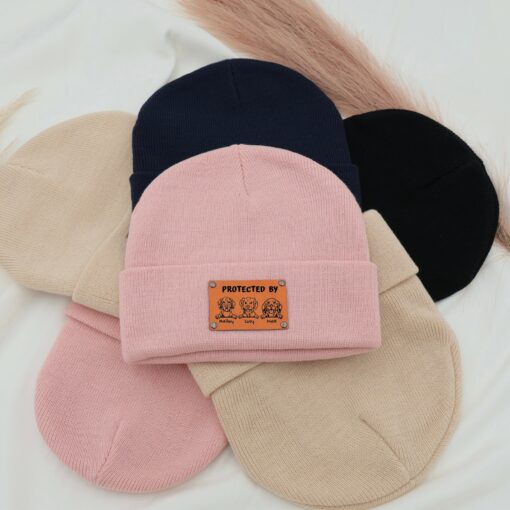 Personalized Baby Beanie with Vegan Leather Name Patch A Unique and Thoughtful Gift for Little Ones - Image 3