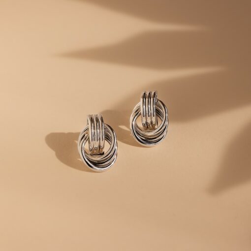 Mini Double Knot Hoop Earrings Timeless Gold Jewelry for the Modern Woman - Image 6