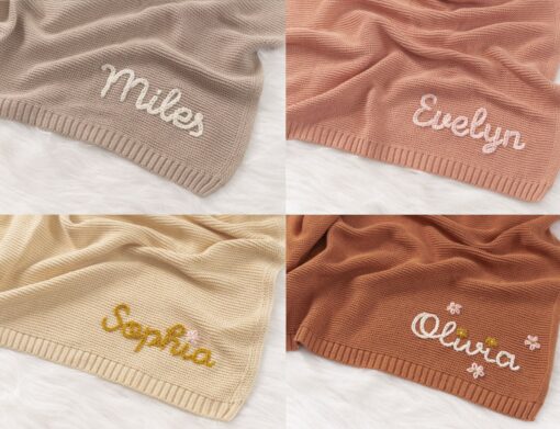 Personalized Hand Embroidered Baby Blanket A Cherished Keepsake for Your Little One - Image 6