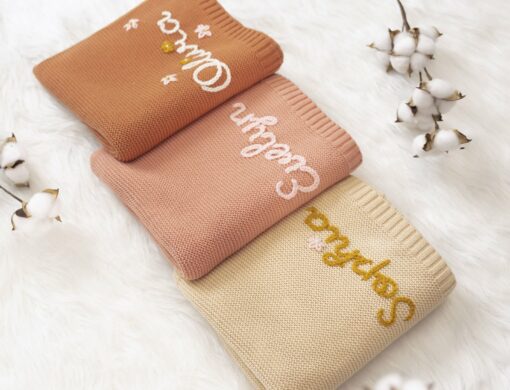 Personalized Hand Embroidered Baby Blanket A Cherished Keepsake for Your Little One - Image 4