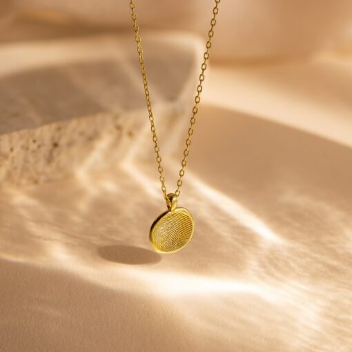 Personalized Fingerprint Necklace Cherished Memories Engraved in Sterling Silver - Image 3