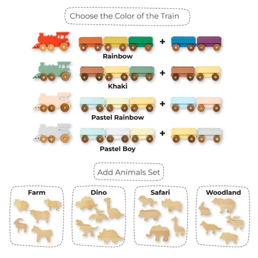 Personalized Wooden Farmer Train with Animals A Sensory and Educational Adventure for Toddlers - Image 6